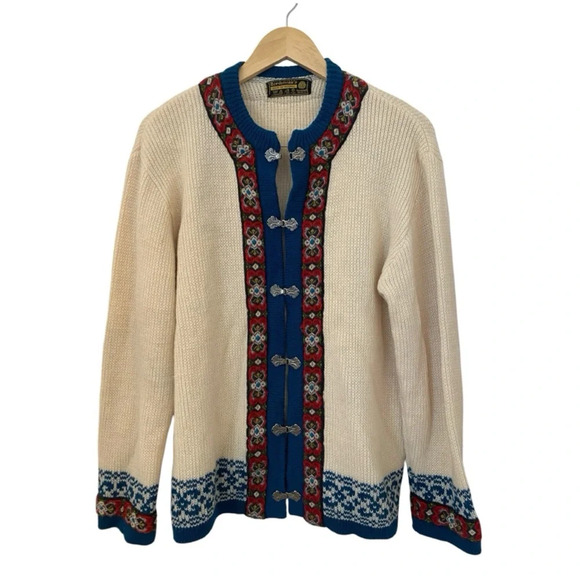 Nordstrikk Norway Vintag Long Wool Winter Cardigan Size Small Winter Fair Isle - Picture 3 of 9